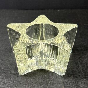 Vintage Avon Star Bright Textured Glass Votive Candle Holder 1980's